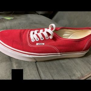 Red Lace-Up Vans